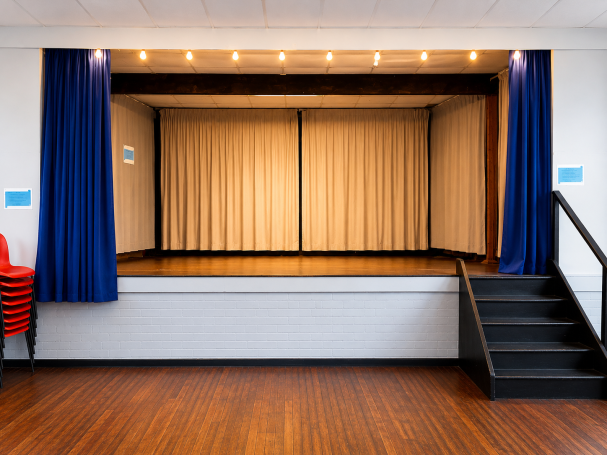 Stage with Curtains Open Stage with Curtains Open